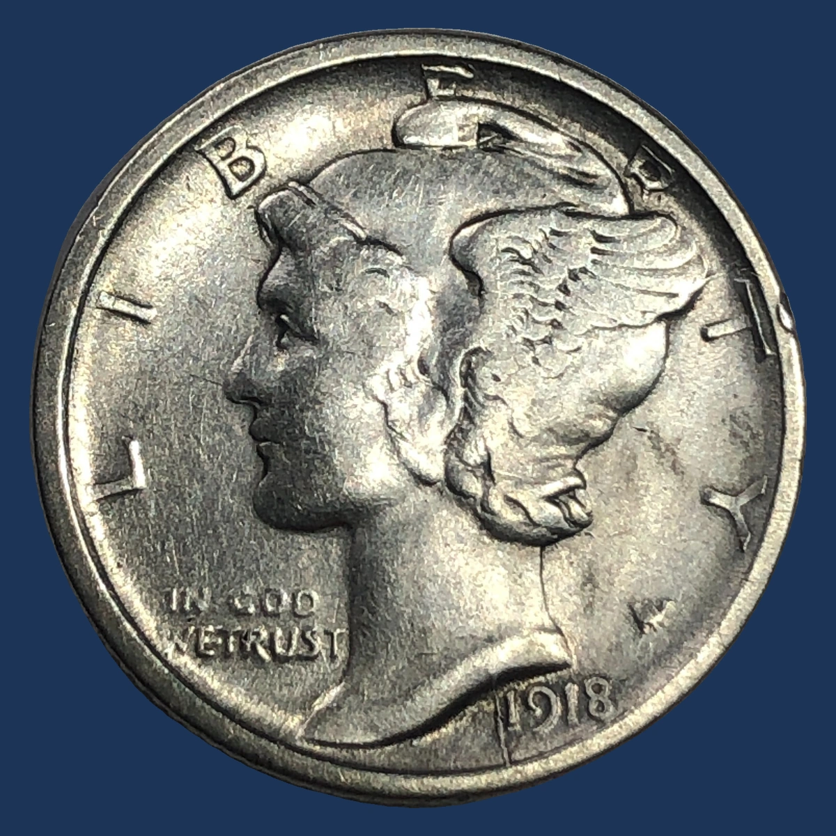 1918 Mercury Dime: Die Crack / Die Chip