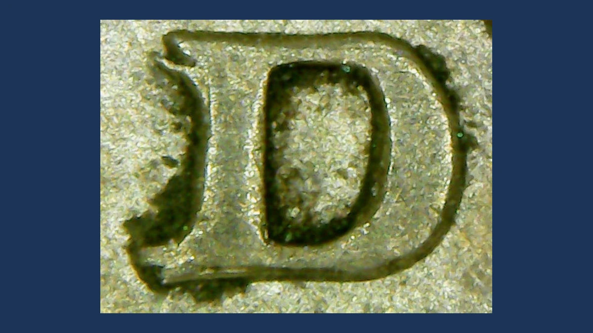 1914 Barber Dime: Repunched Mintmark