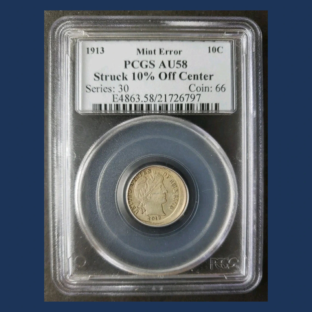 1913 Barber Dime: Off-Center Strike