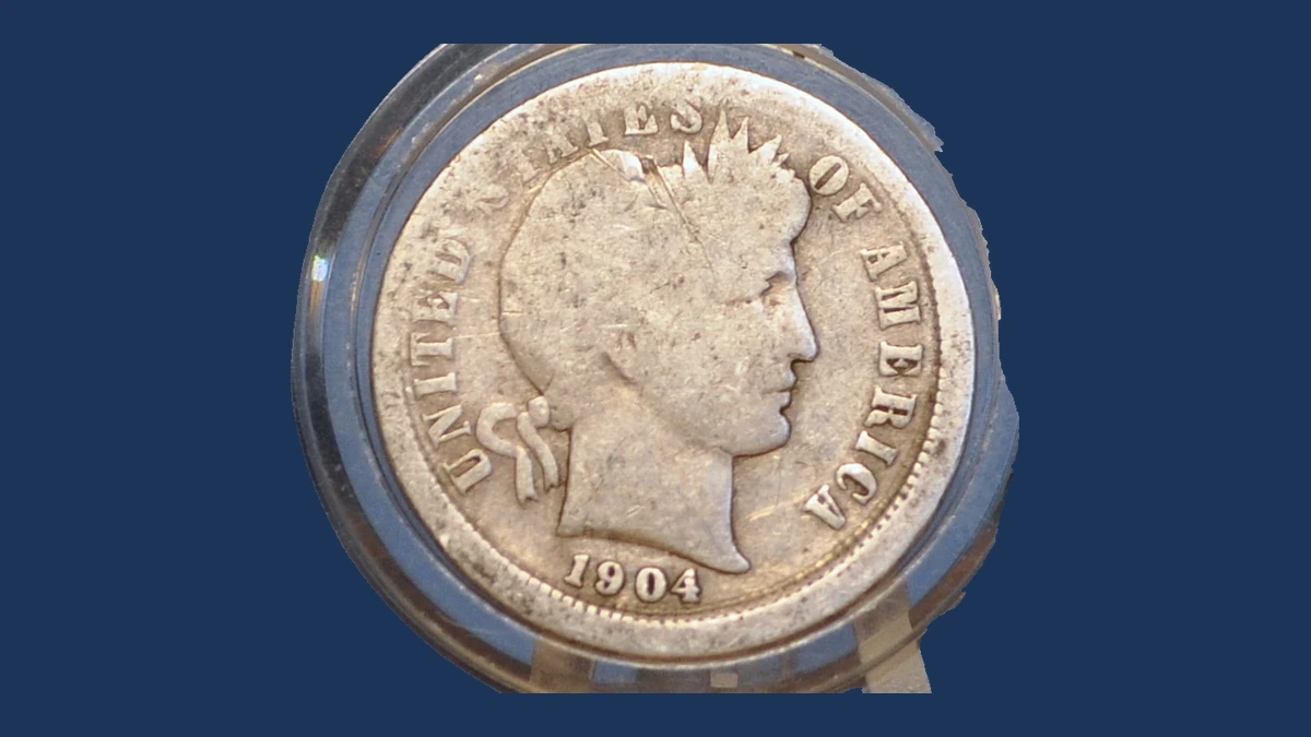 1904 Barber Dime: Off Center Strike