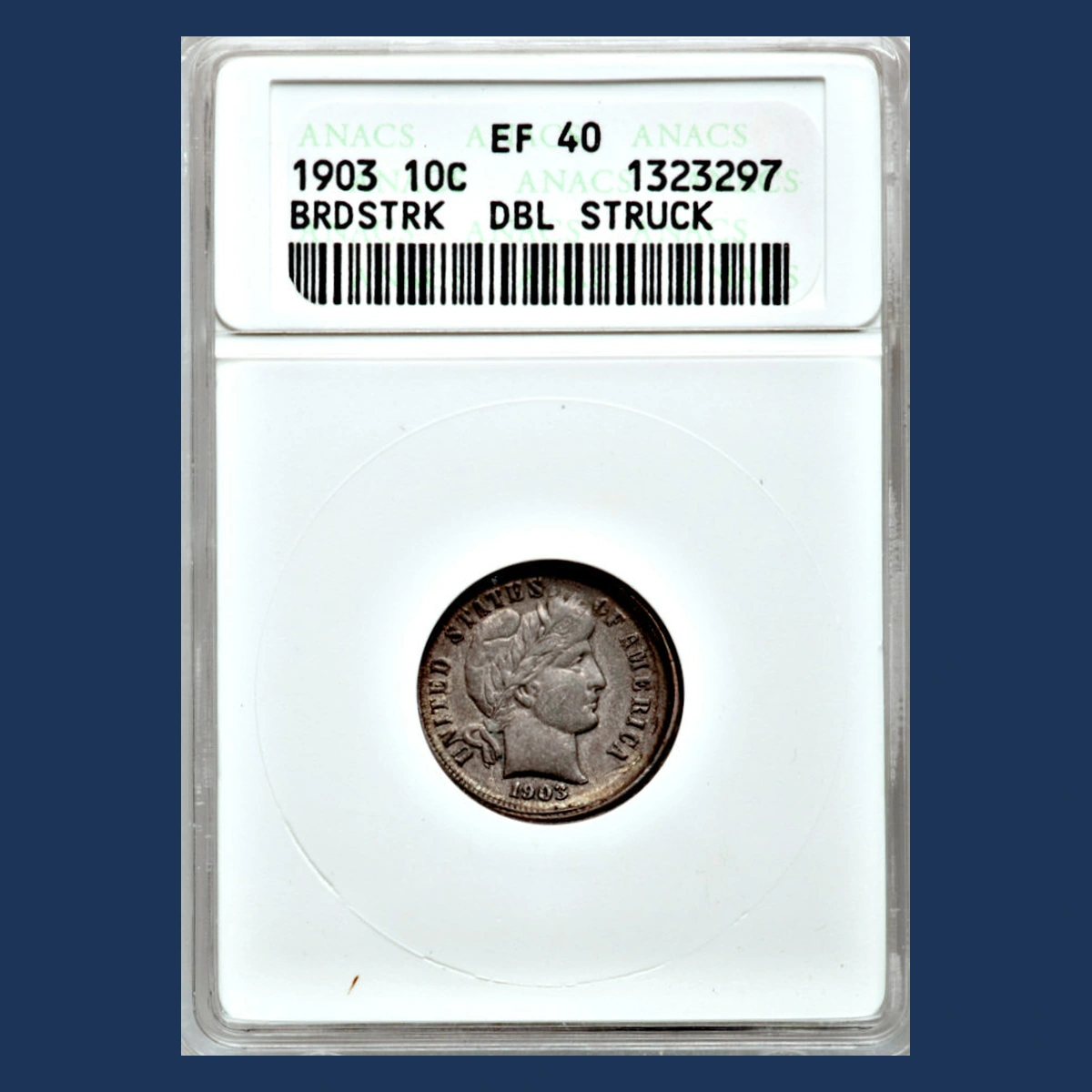 1903 Barber Dime: Multiple Strike