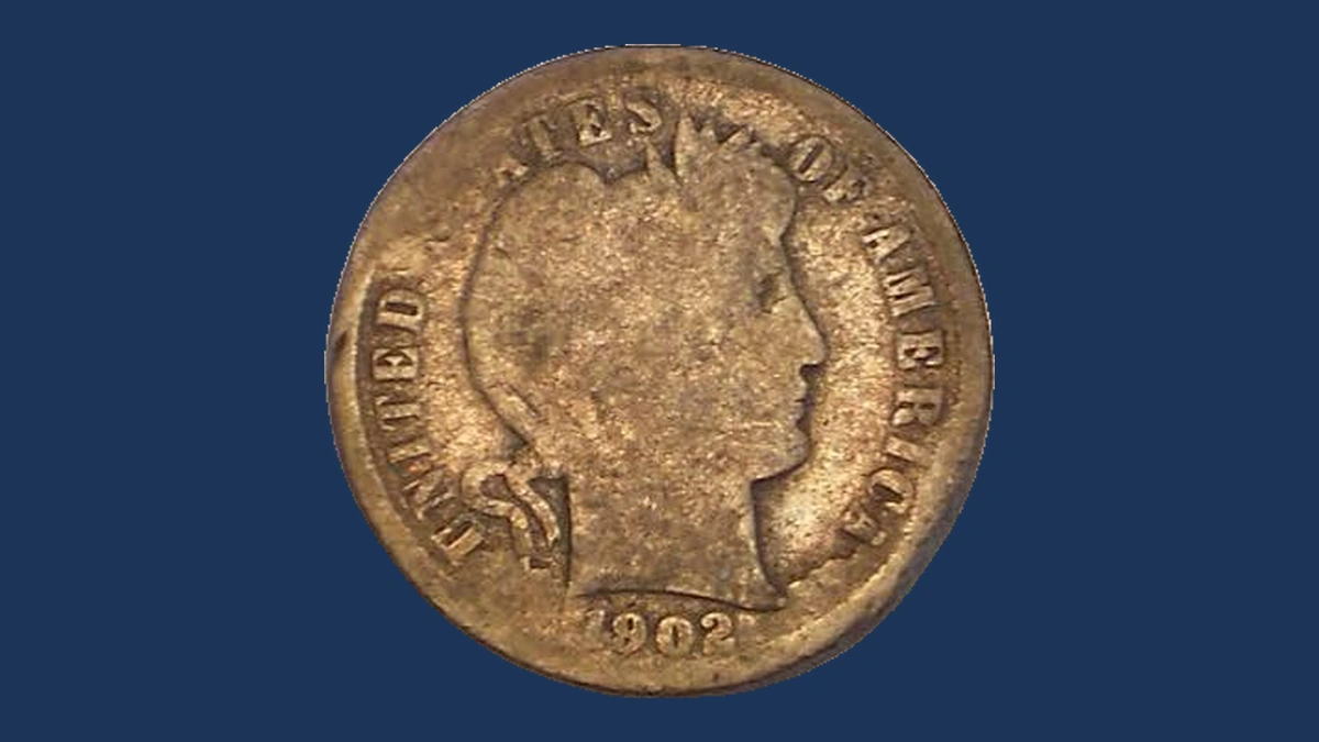 1902 Barber Dime: Die Crack