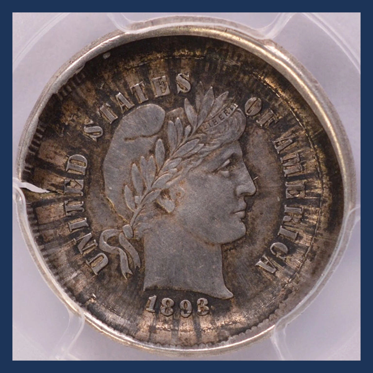 1893 Barber Dime: Die Cap / Capped-Die Strike