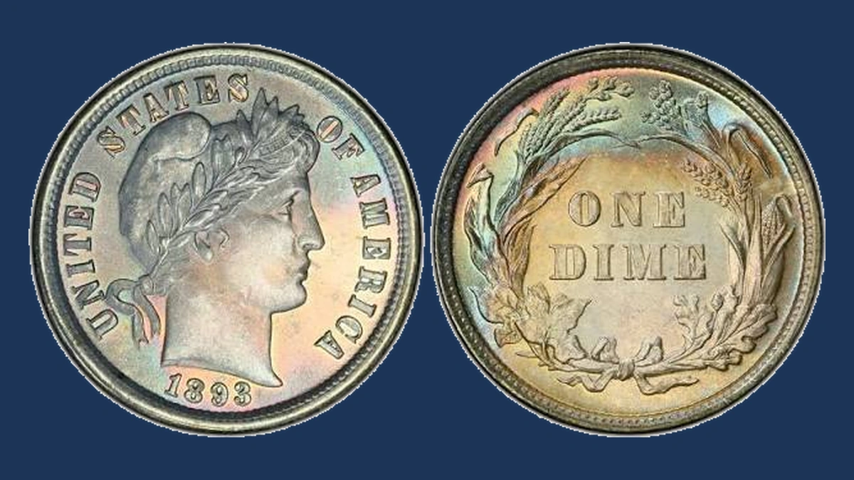 1893 Barber Dime: Overdate