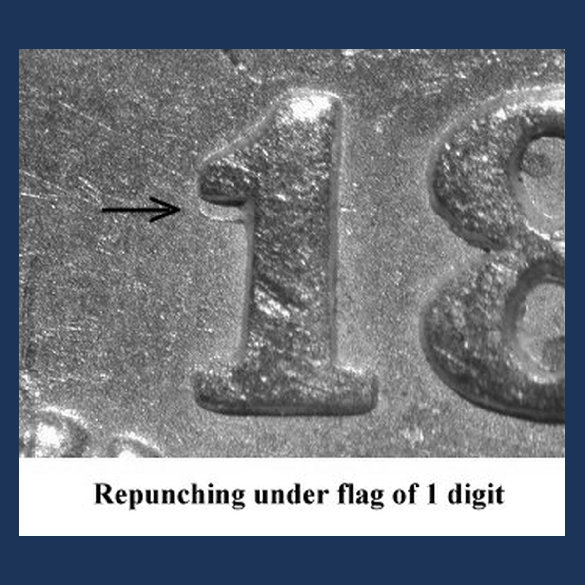1890 Liberty Seated Dime: Repunched Date
