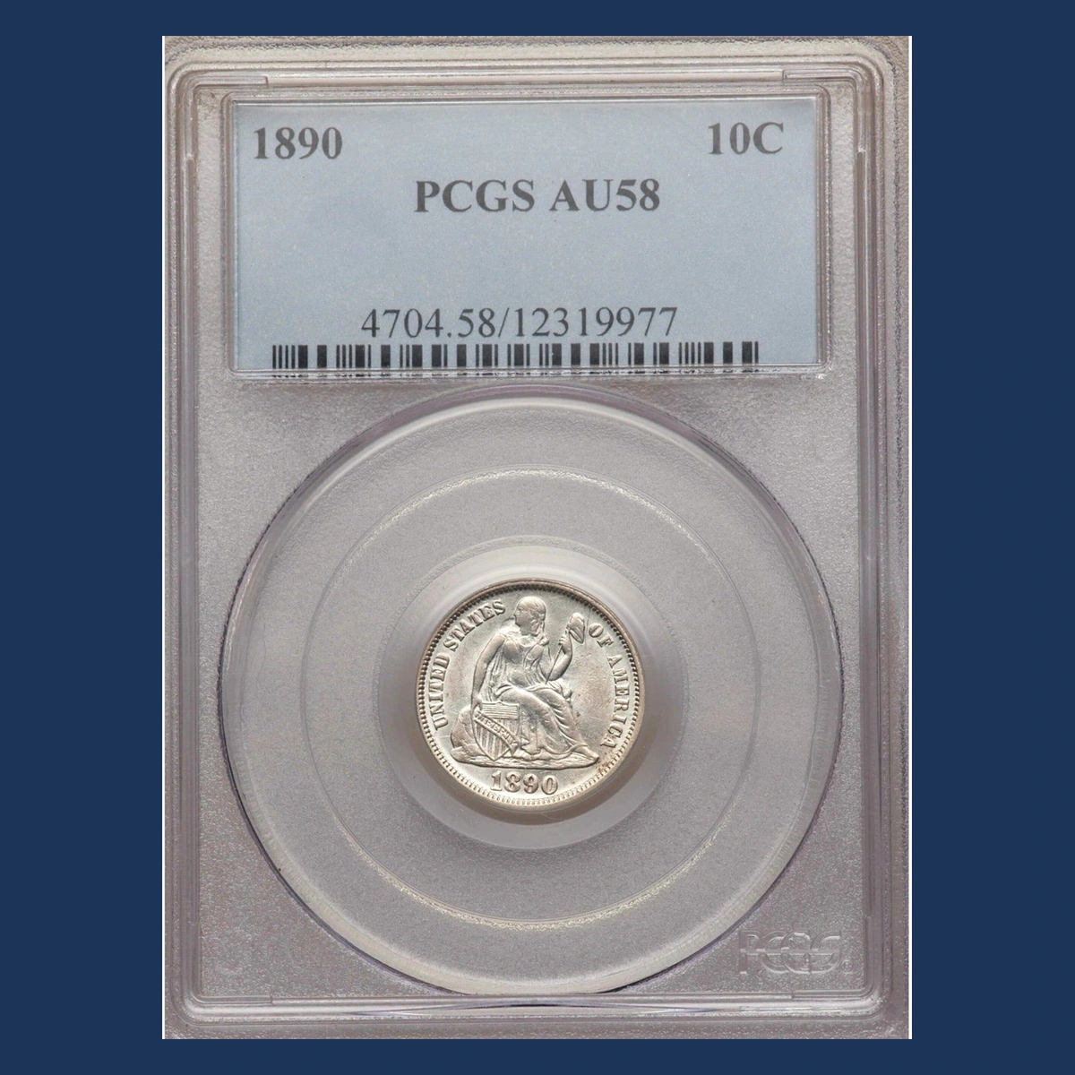 1890 Liberty Seated Dime: Struck Through