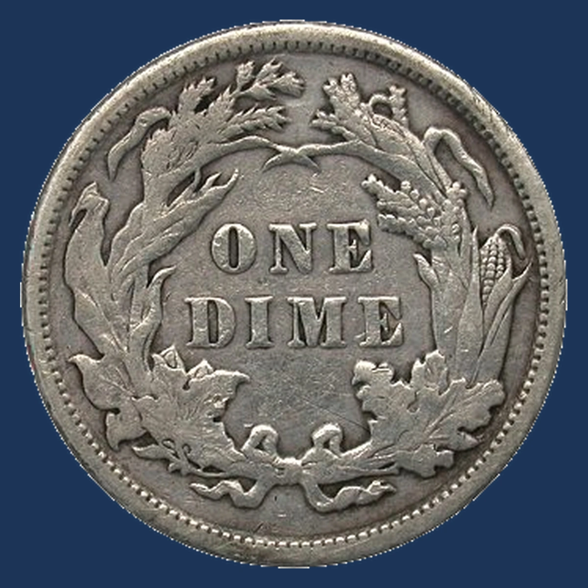 1890 Liberty Seated Dime: Clashed Dies