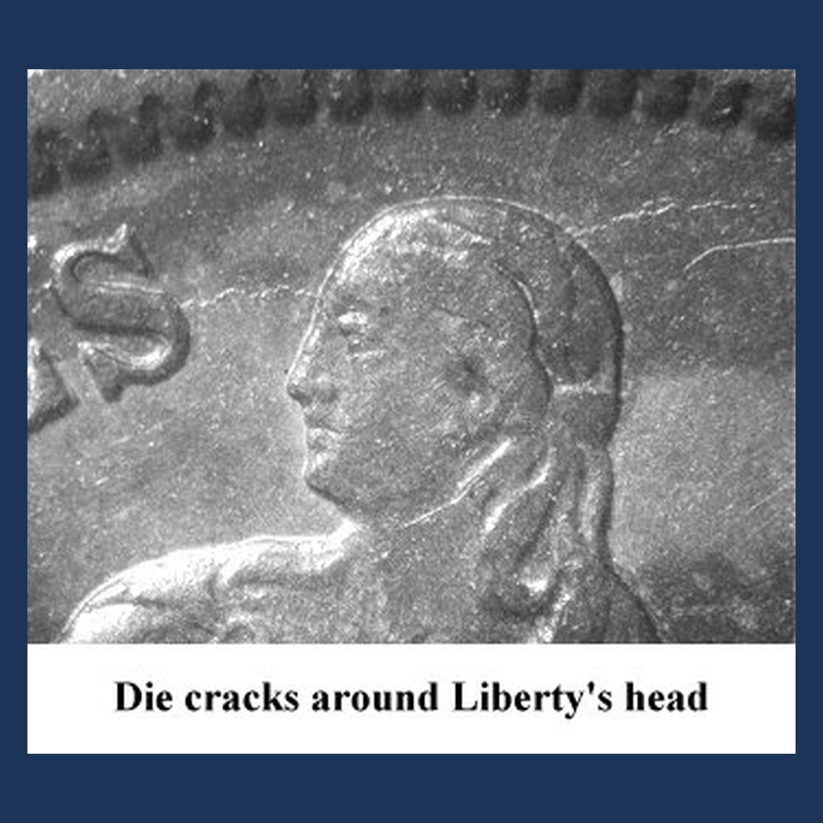 1888 Liberty Seated Dime: Die Crack / Die Chip