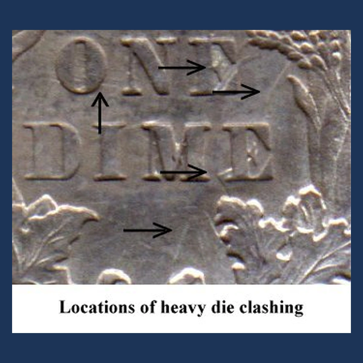 1888 Liberty Seated Dime: Clashed Dies