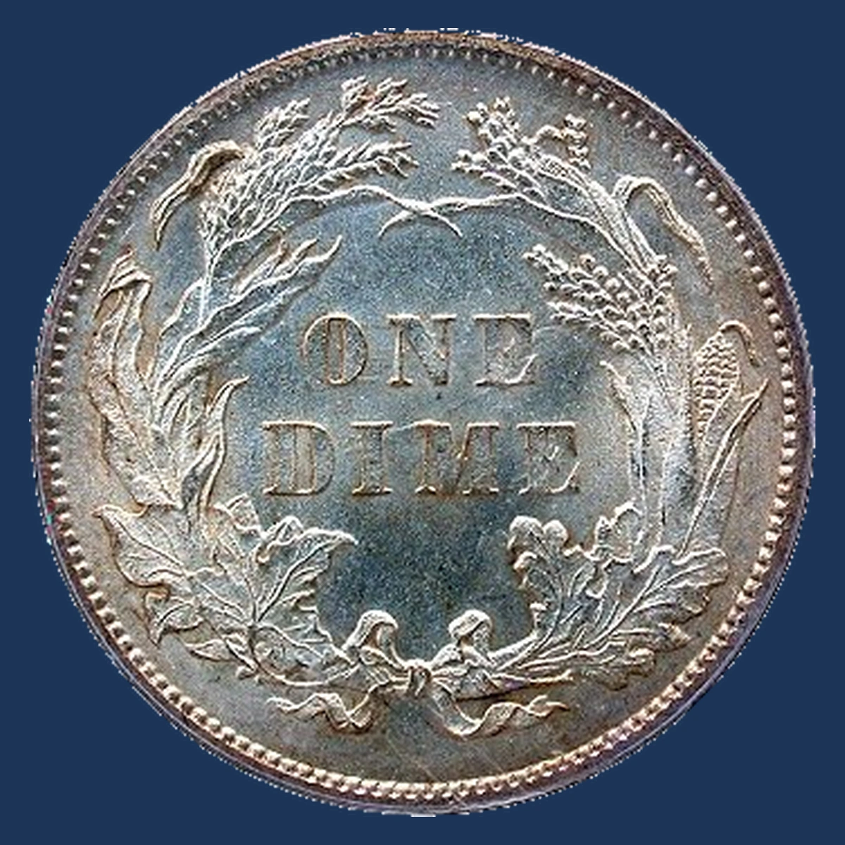 1885 Liberty Seated Dime: Clashed Dies