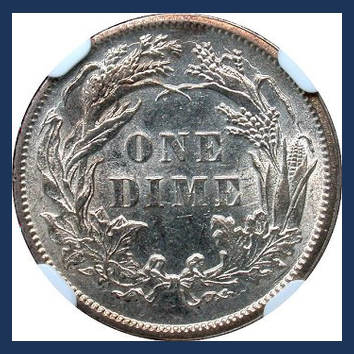 1884 Liberty Seated Dime: Die Crack / Die Chip