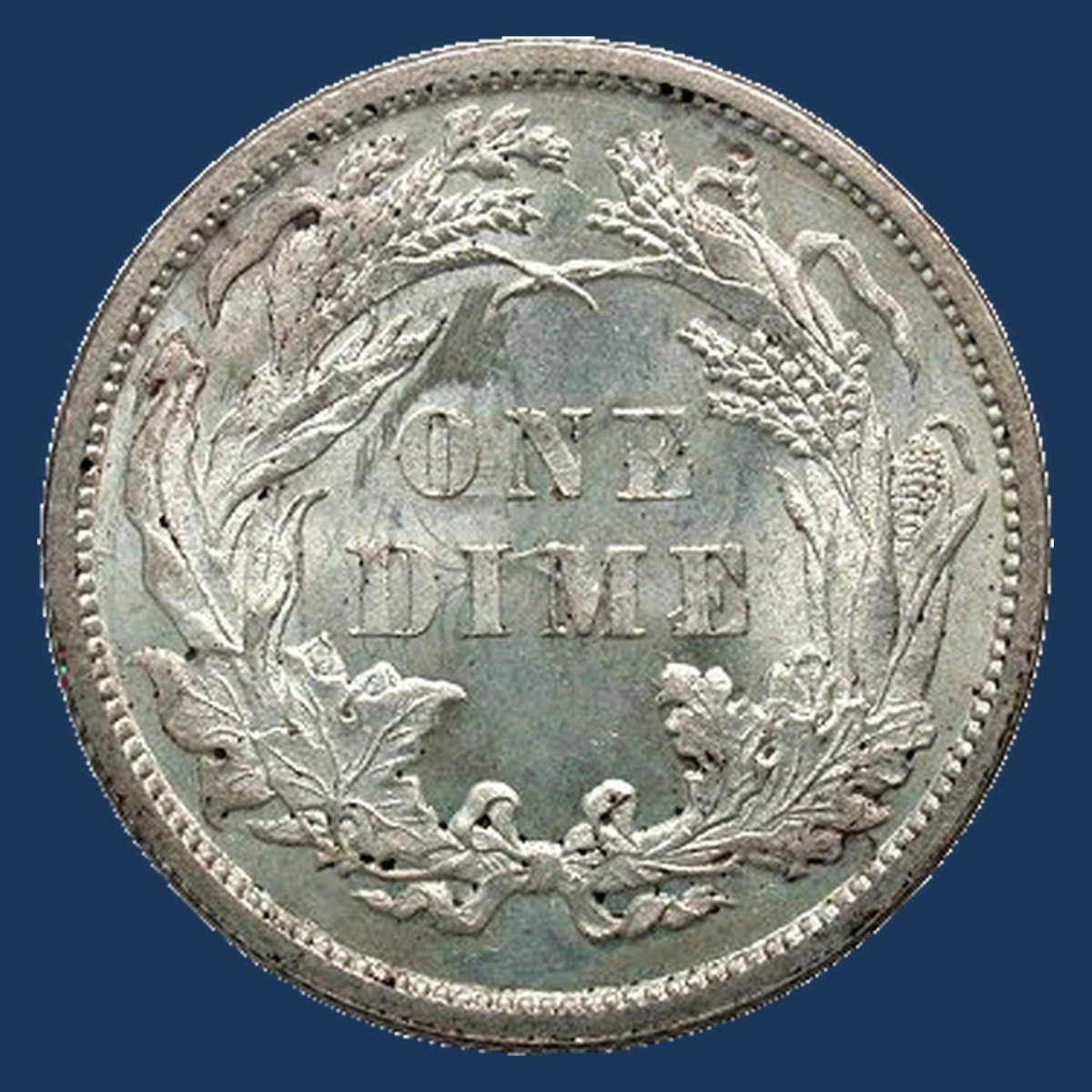 1883 Liberty Seated Dime: Clashed Dies