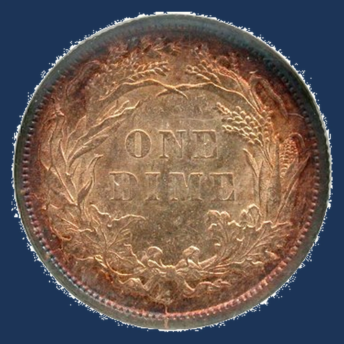 1882 Liberty Seated Dime: Hub Damage