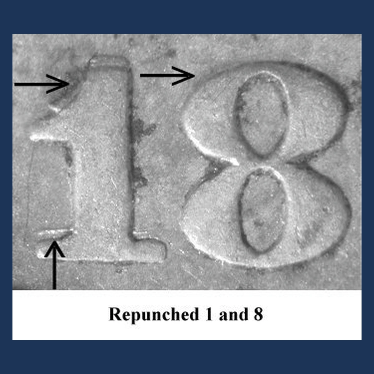 1882 Liberty Seated Dime: Repunched Date