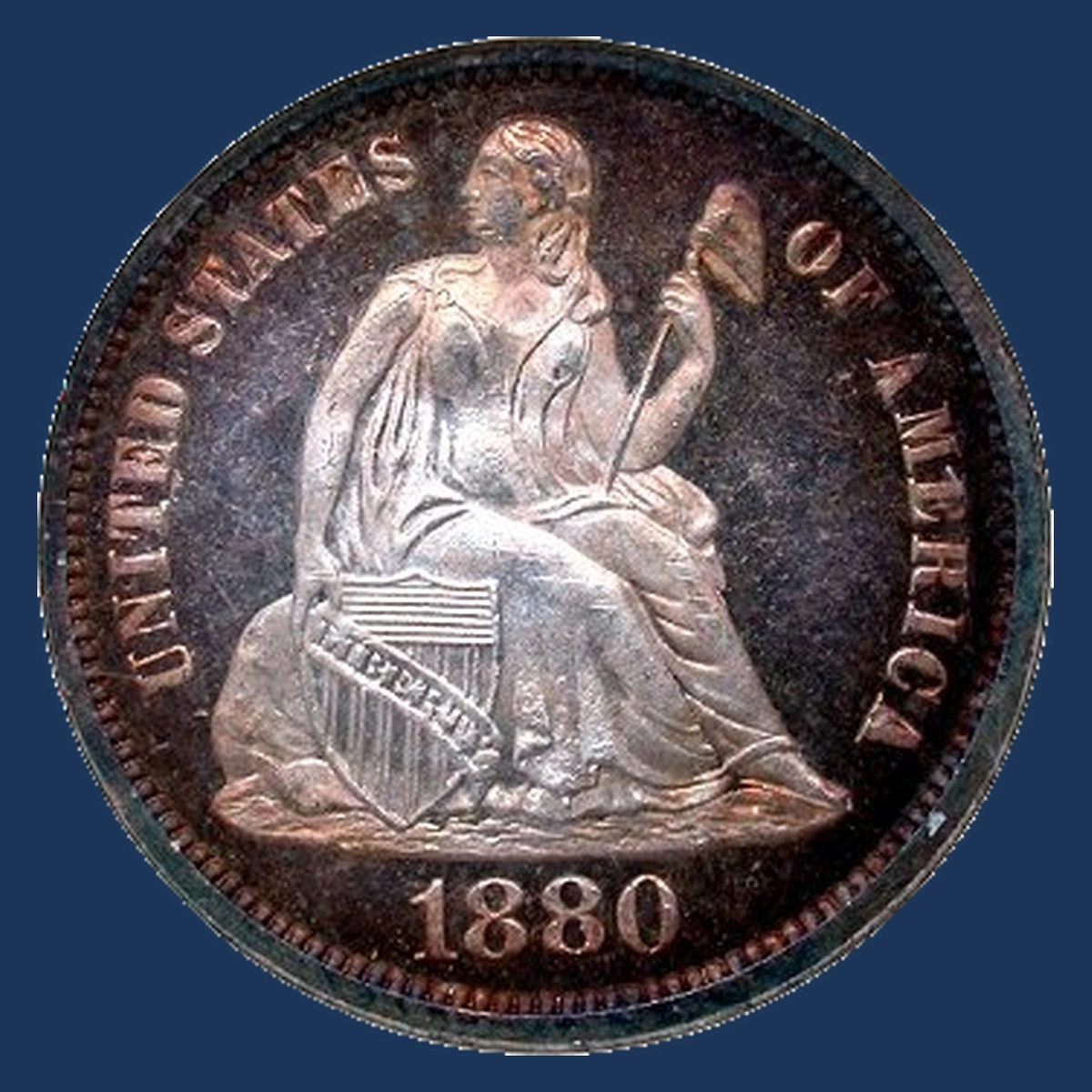 1880 Liberty Seated Dime: Doubled Die Obverse