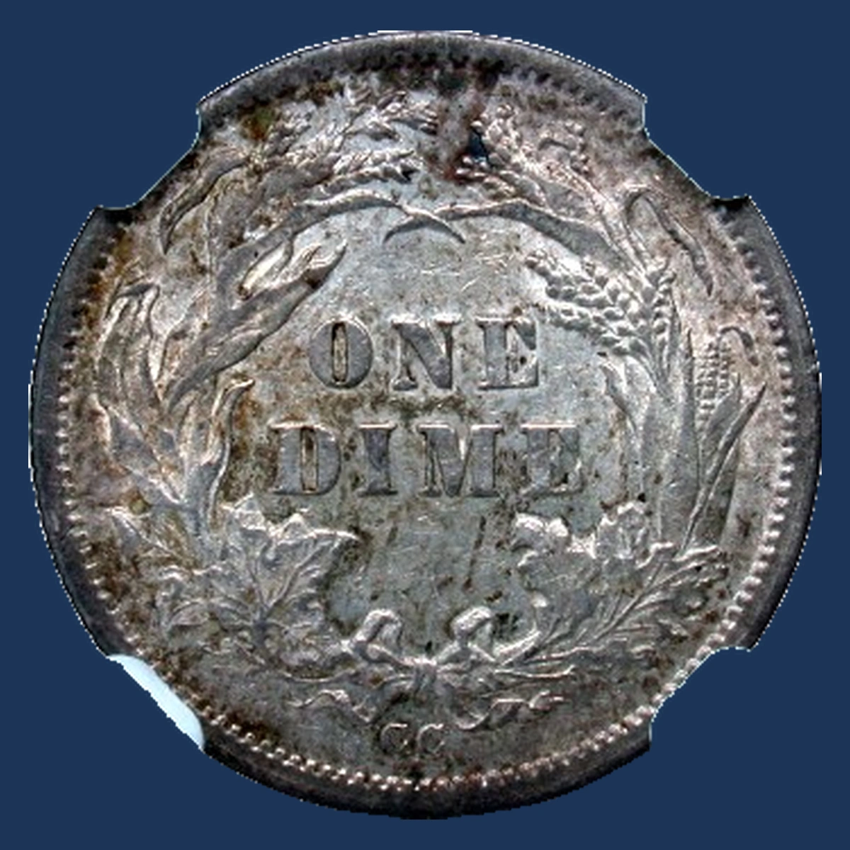 1878 Liberty Seated Dime: Overpolished Die