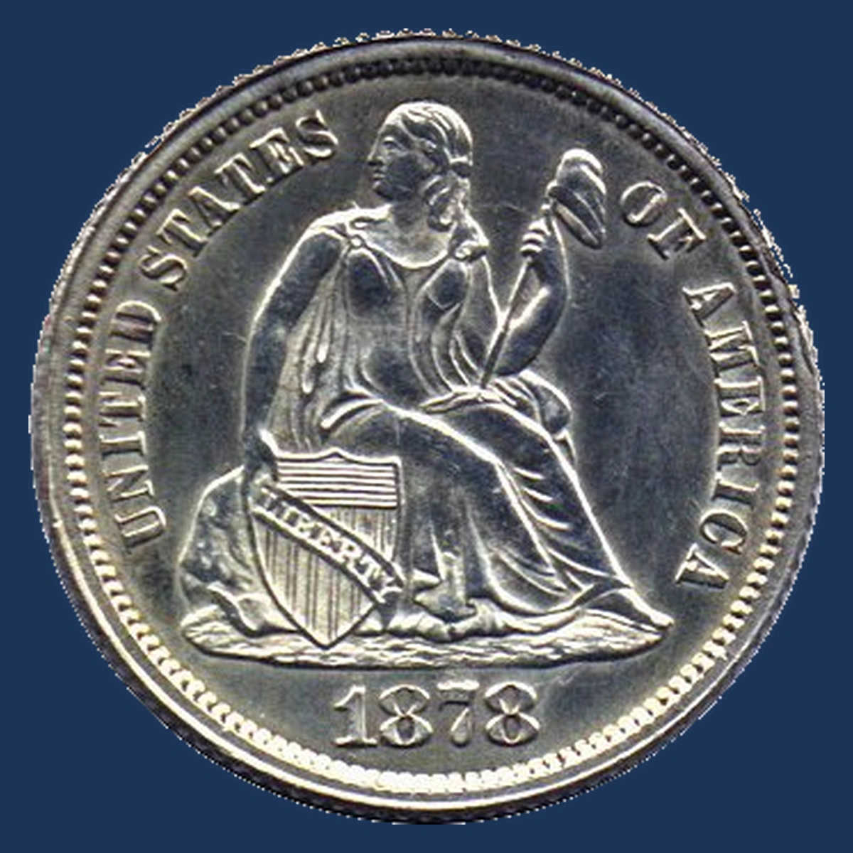 1878 Liberty Seated Dime: Clashed Dies