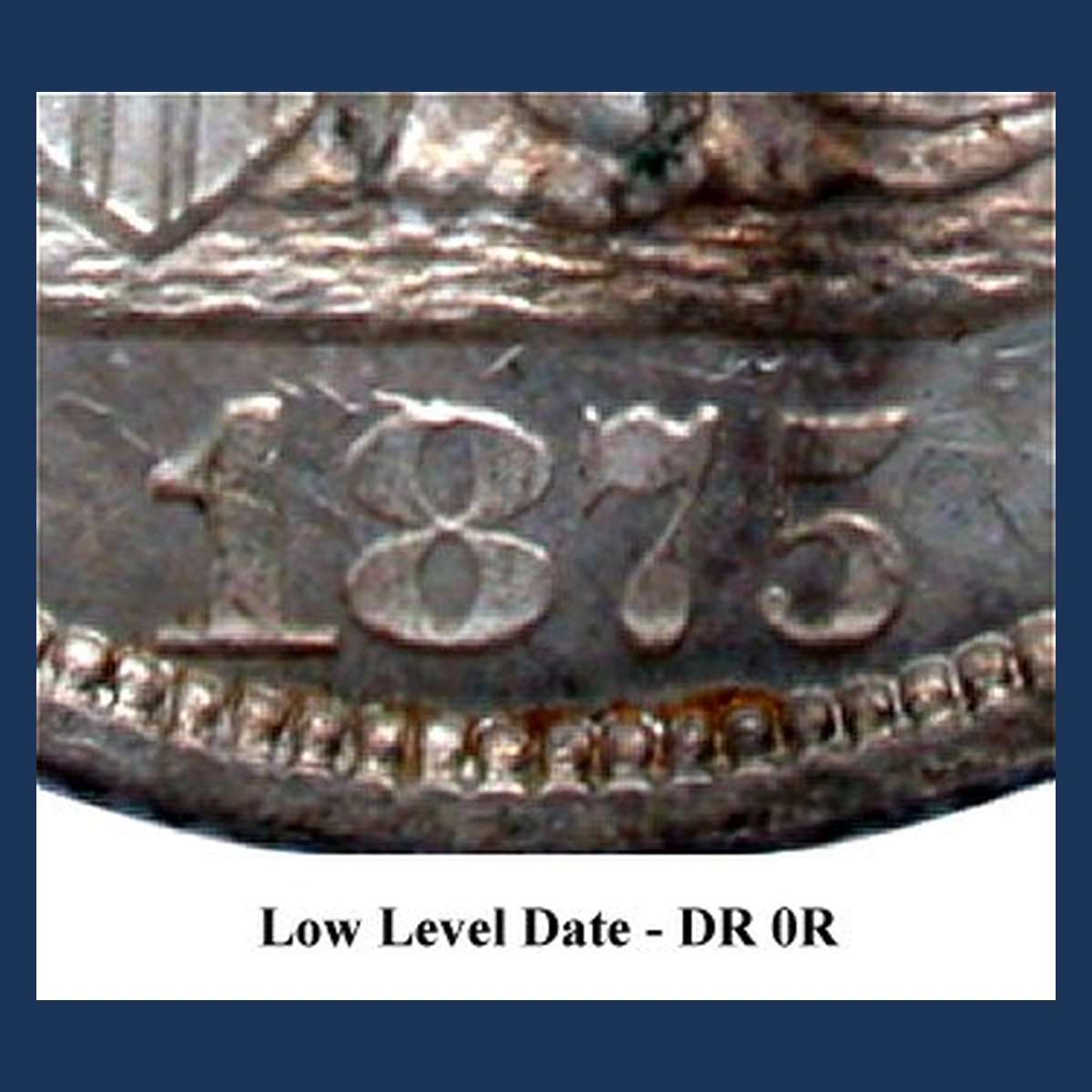 1875 Liberty Seated Dime: Clashed Dies