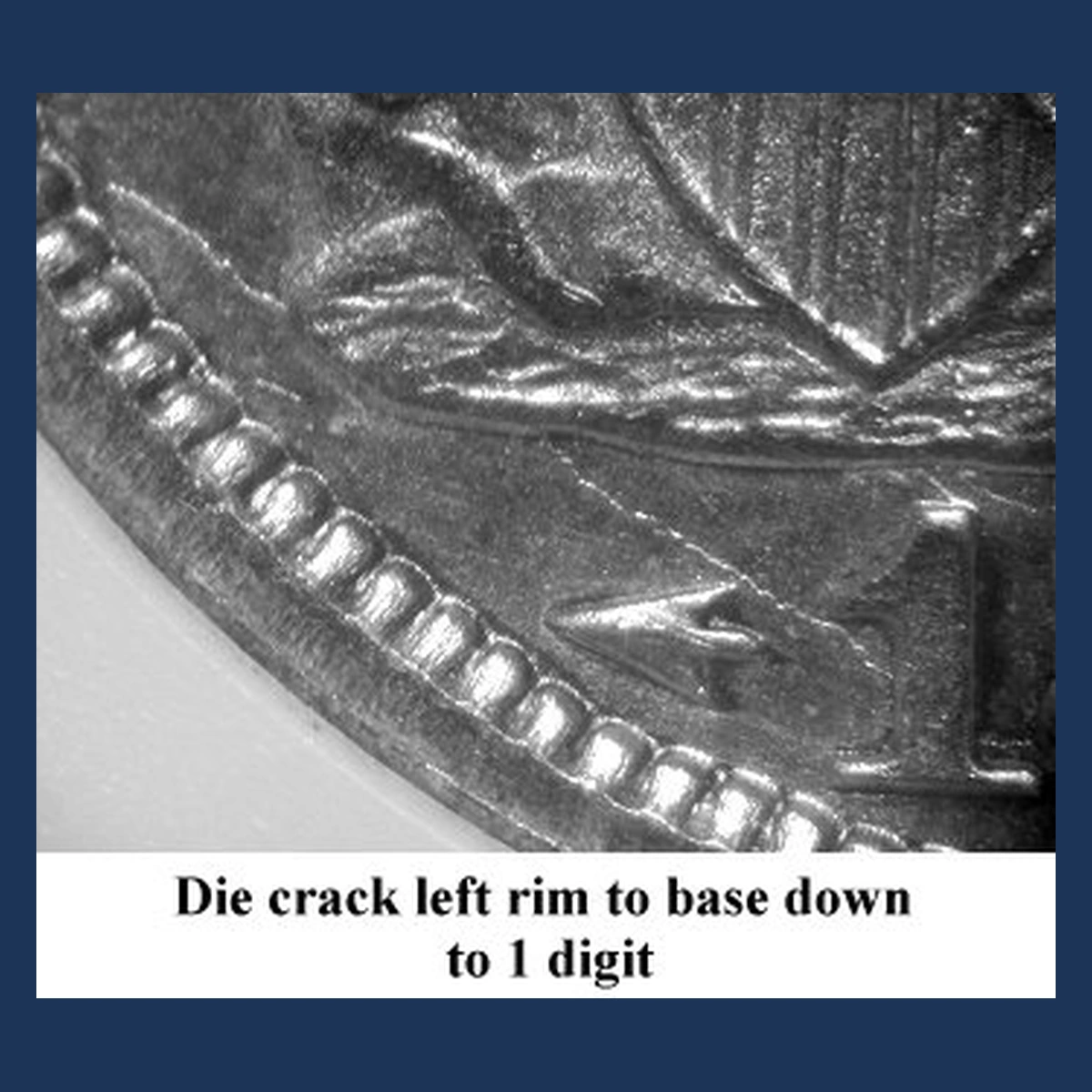 1874 Liberty Seated Dime: Die Crack