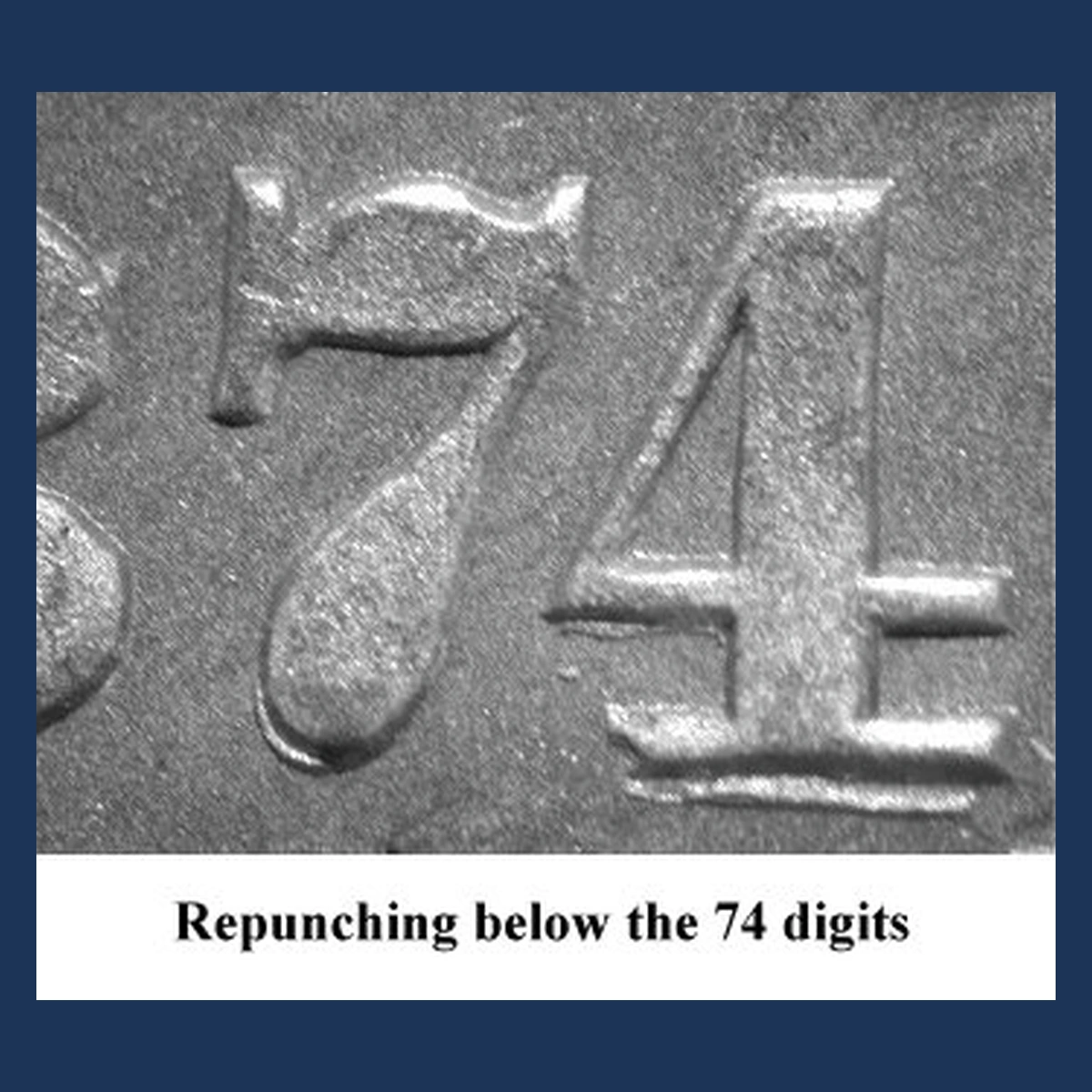 1874 Liberty Seated Dime: Repunched Date