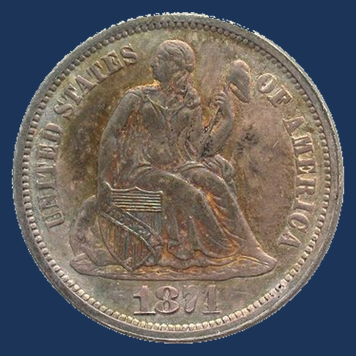 1874 Liberty Seated Dime: Missing Design Detail