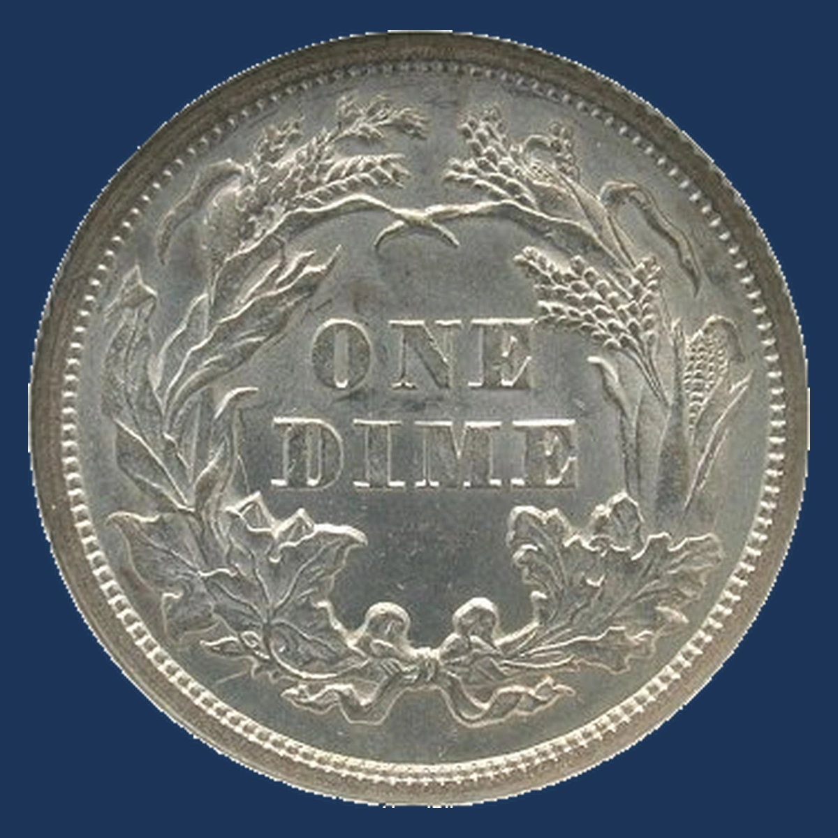 1873 Liberty Seated Dime: Clashed Dies