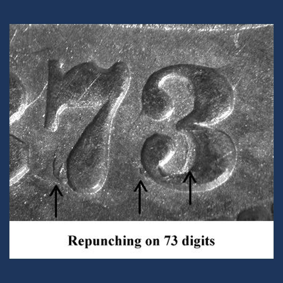 1873 Liberty Seated Dime: Repunched Date