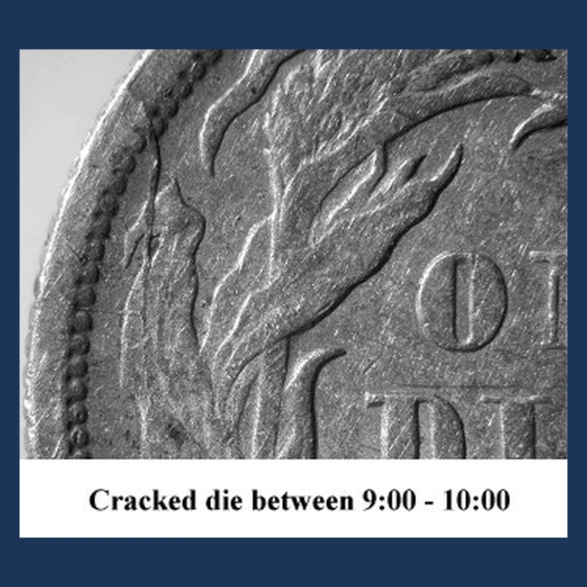 1872 Liberty Seated Dime: Die Crack / Die Chip