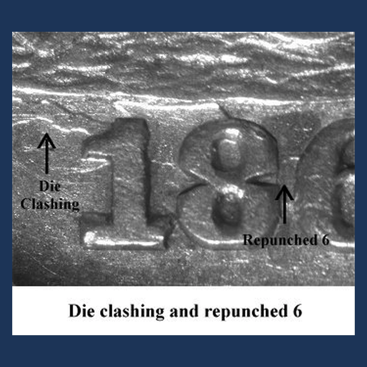 1865 Liberty Seated Dime: Clashed Dies