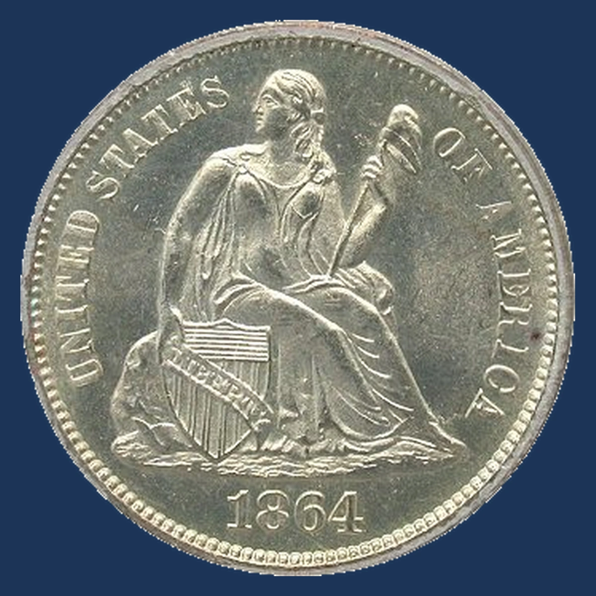 1864 Liberty Seated Dime: Die Clash