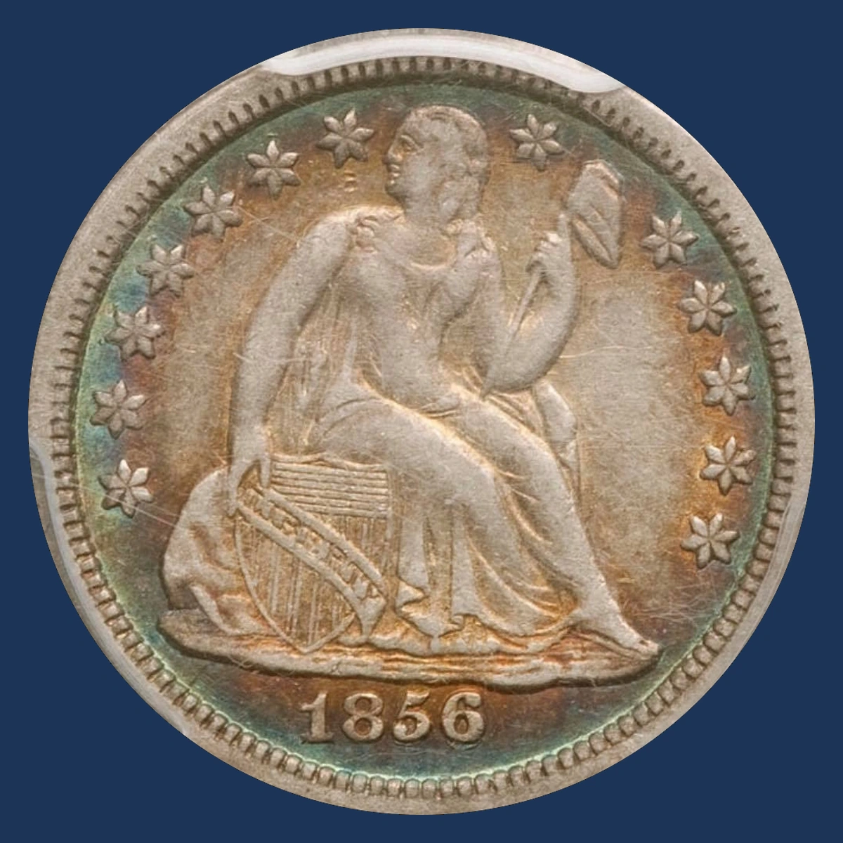 1856 Liberty Seated Dime: Repunched Date