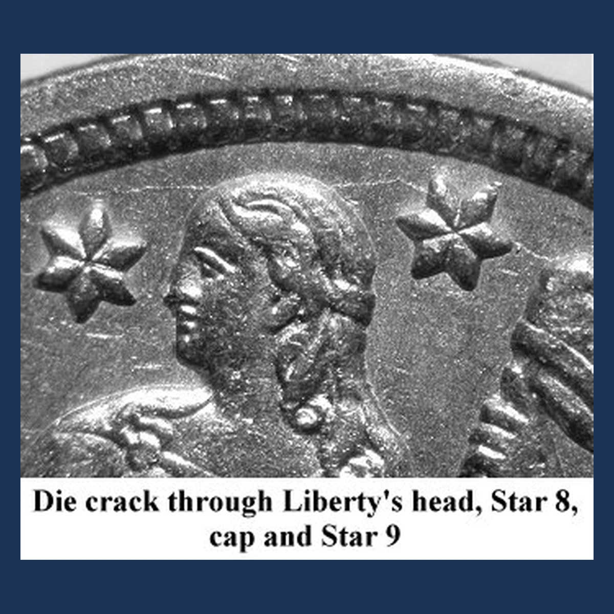 1852 Liberty Seated Dime: Die Crack / Die Chip