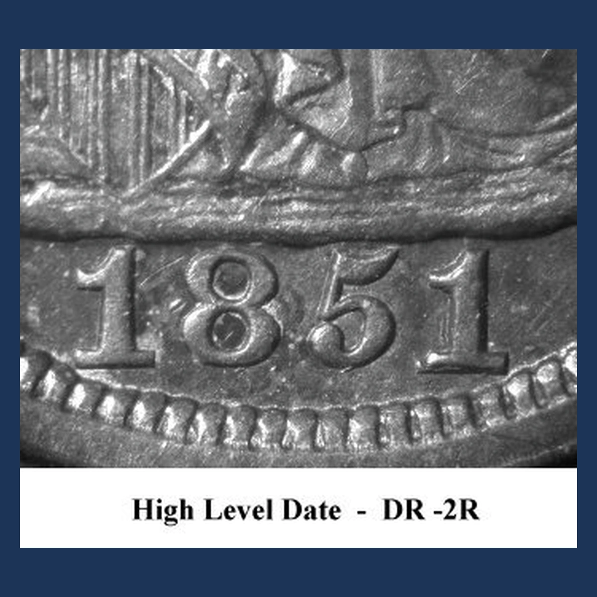 1851 Liberty Seated Dime: Repunched Date