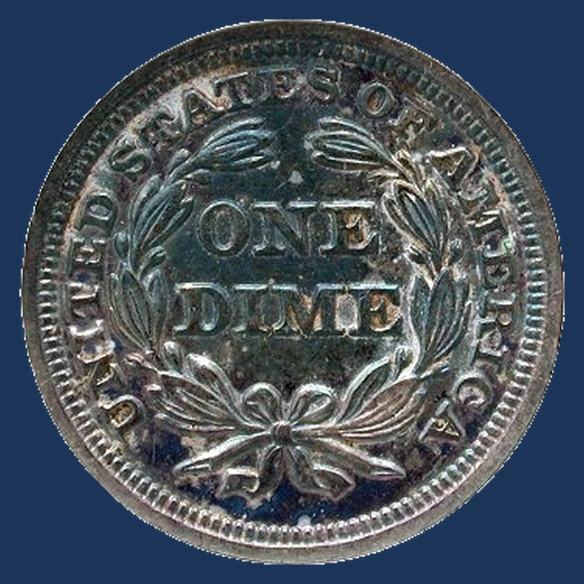 1850 Liberty Seated Dime: Die Crack