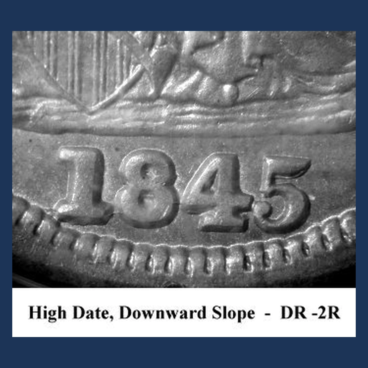 1845 Liberty Seated Dime: Repunched Date