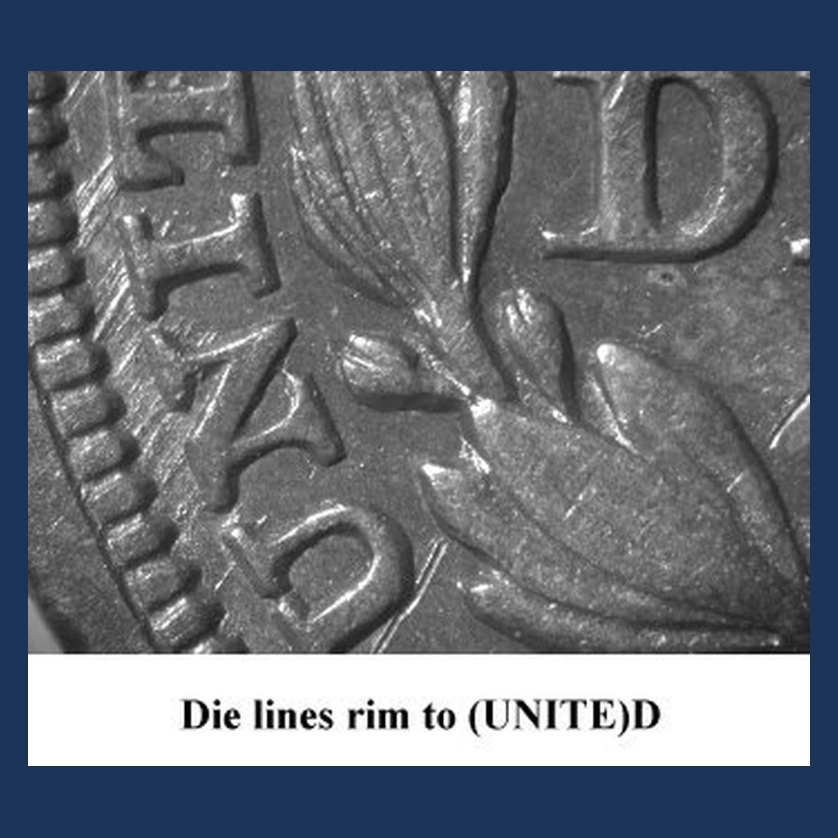 1844 Liberty Seated Dime: Die Gouge