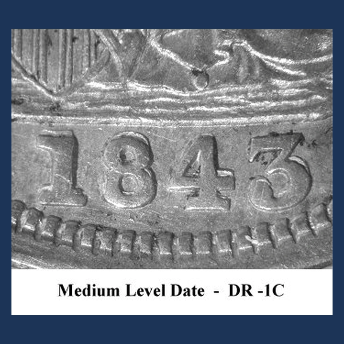 1843 Liberty Seated Dime: Repunched Date