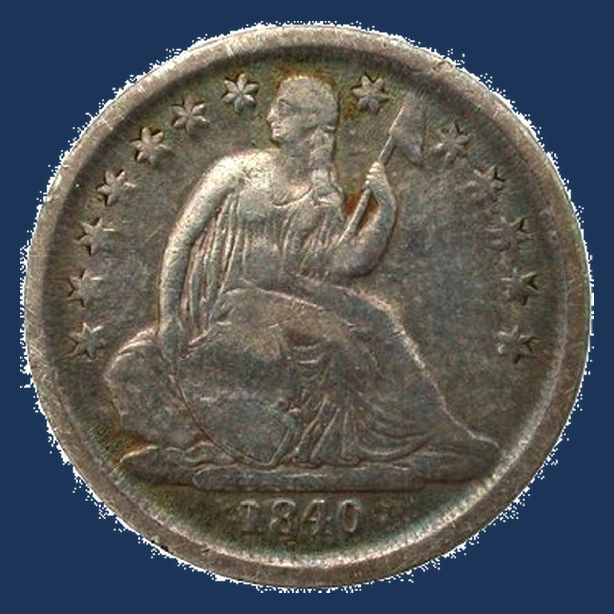 1840 Liberty Seated Dime: Struck Through