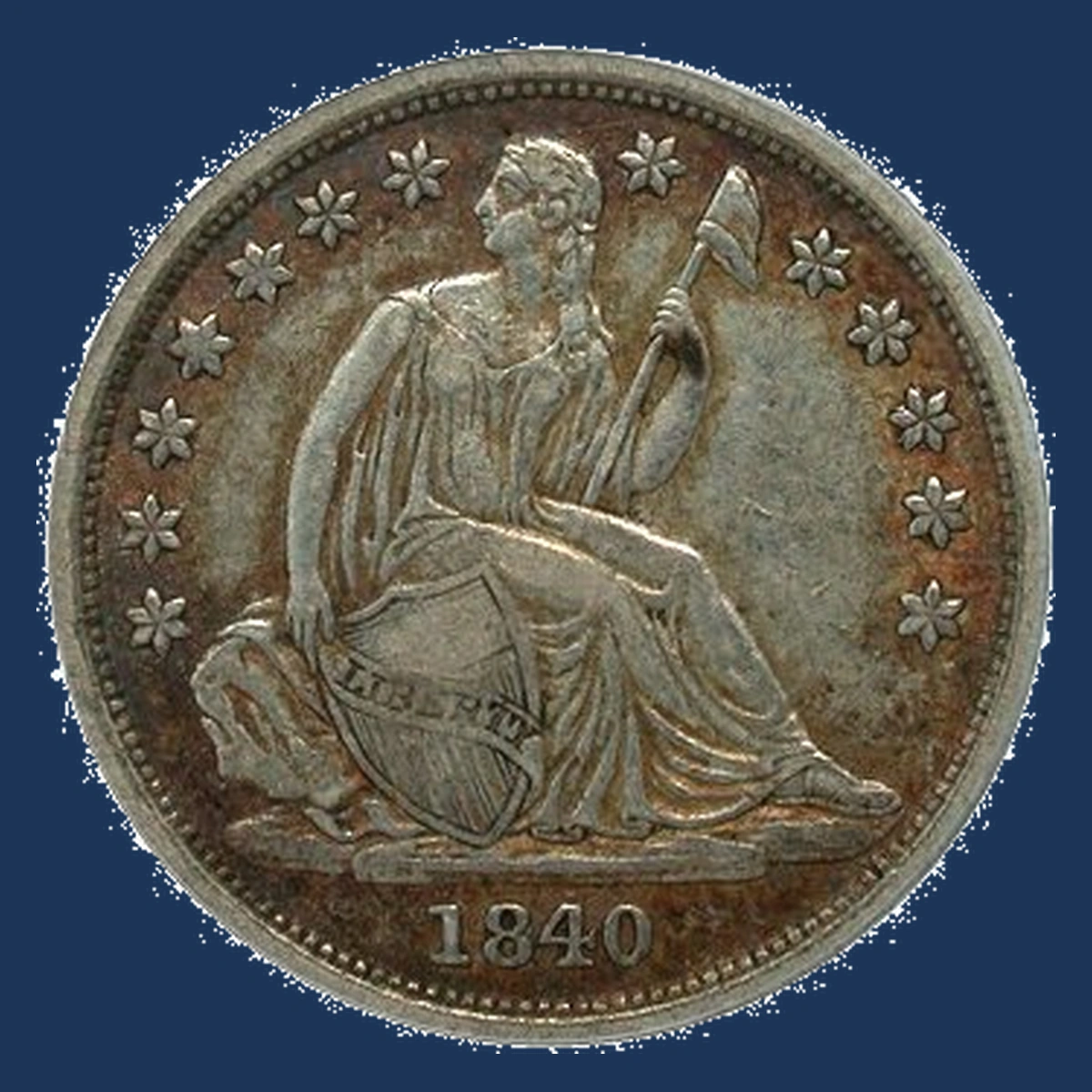 1840 Liberty Seated Dime: repunched star