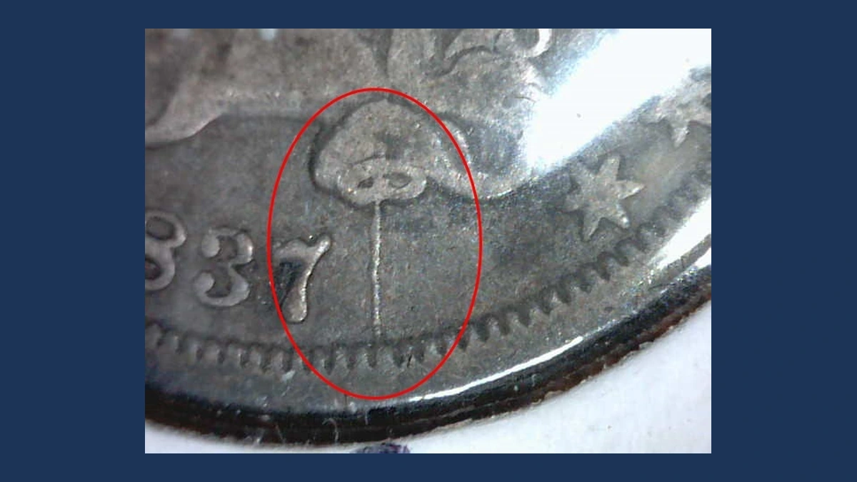 1837 Capped Bust Dime: Die Crack / Die Chip