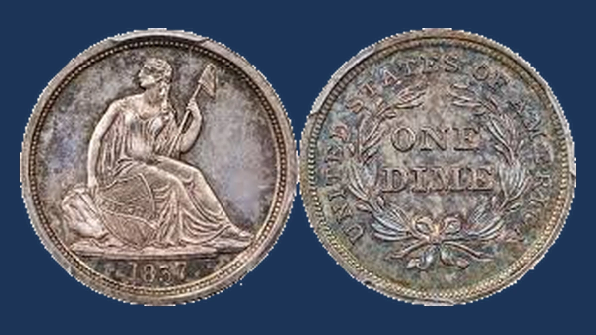 1837 Liberty Seated Dime: Repunched Date