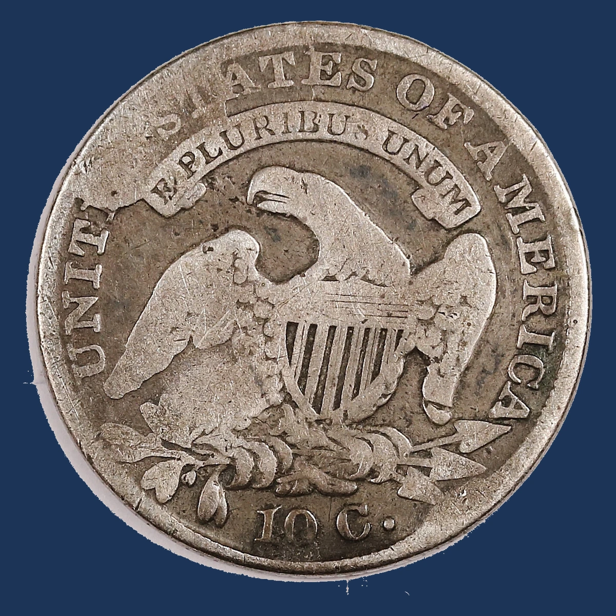 1833 Capped Bust Dime: Die Break / Cud
