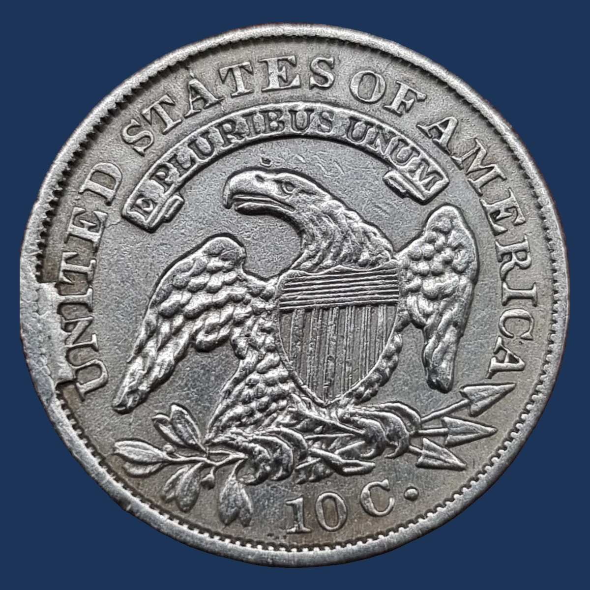 1831 Capped Bust Dime: Die Break