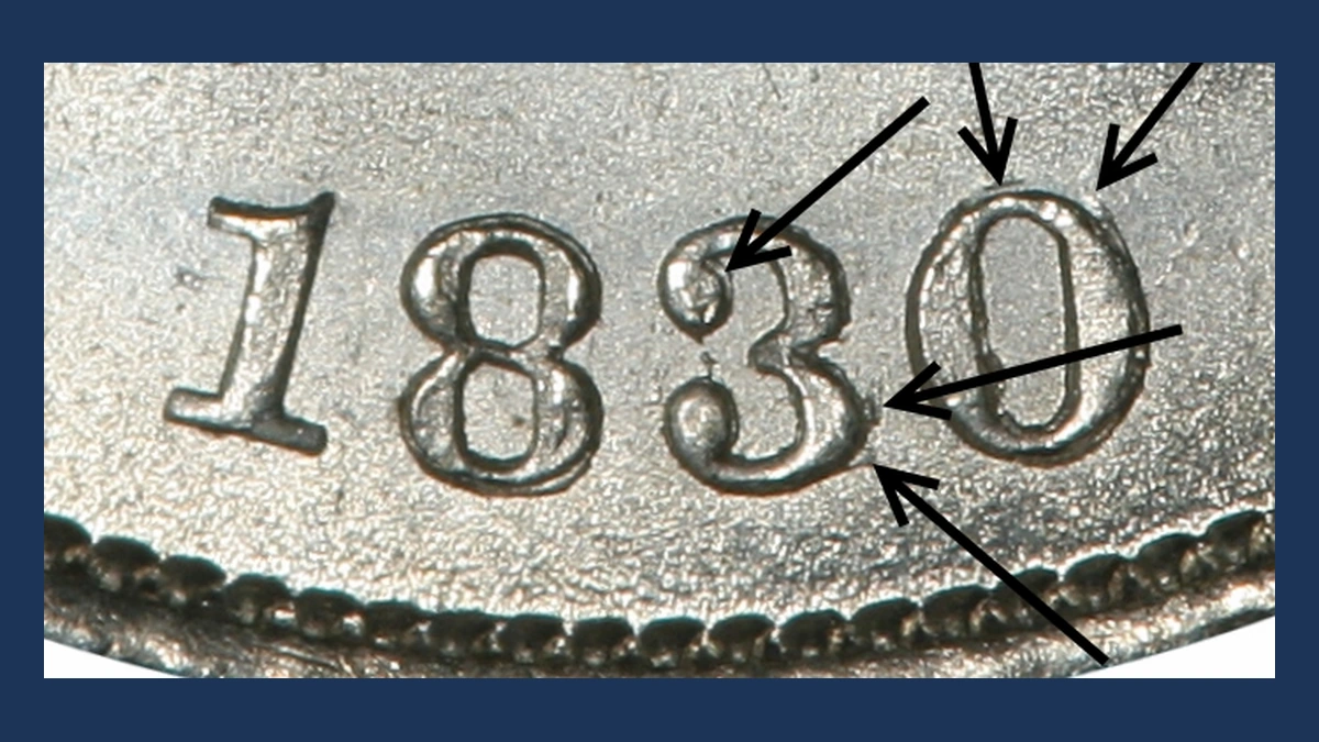 1830 Capped Bust Dime: Overdate