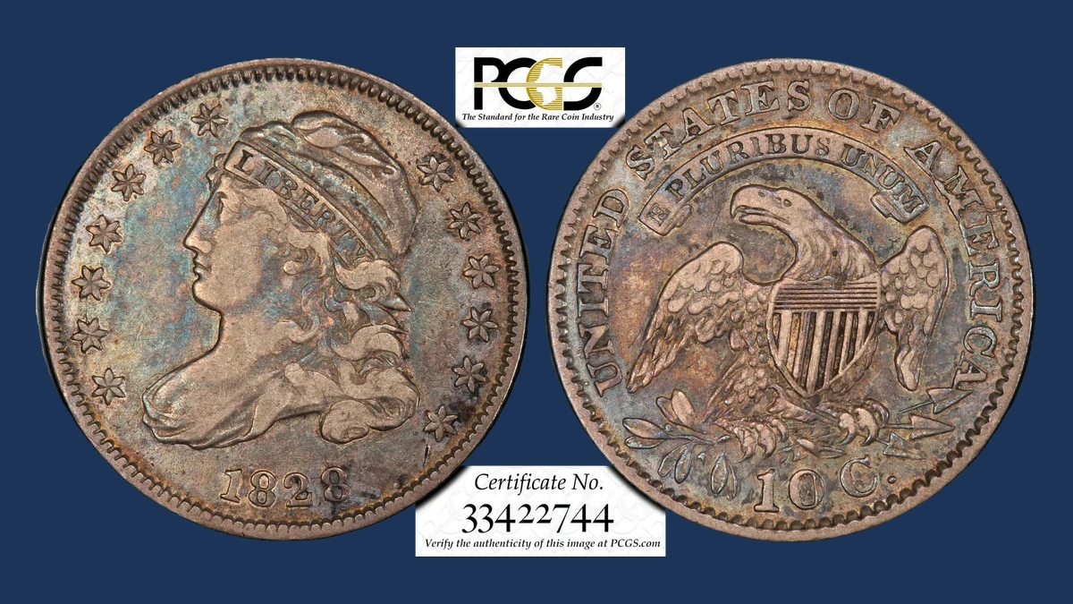 1828 Capped Bust Dime: Die Break