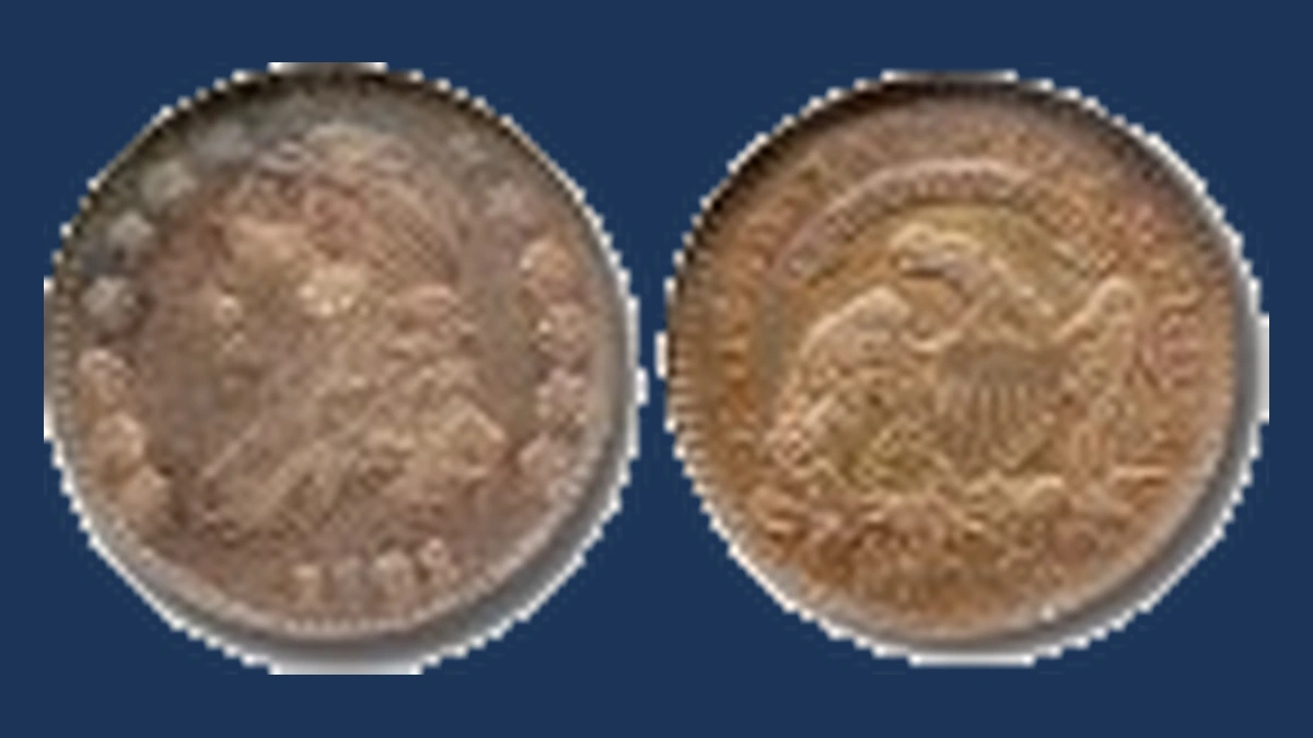 1821 Capped Bust Dime: Struck Through