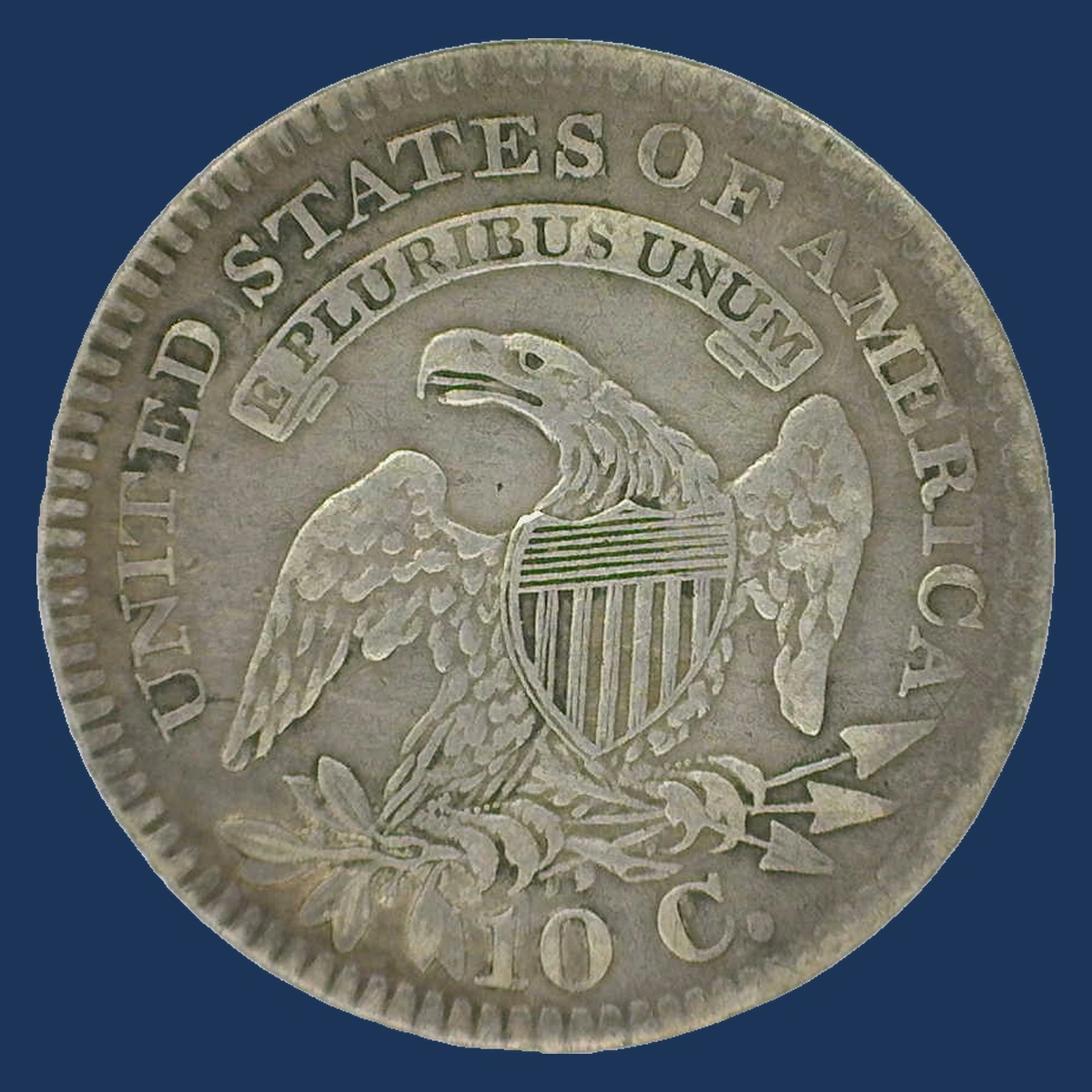 1820 Capped Bust Dime: Repunched / Blundered Reverse Letters
