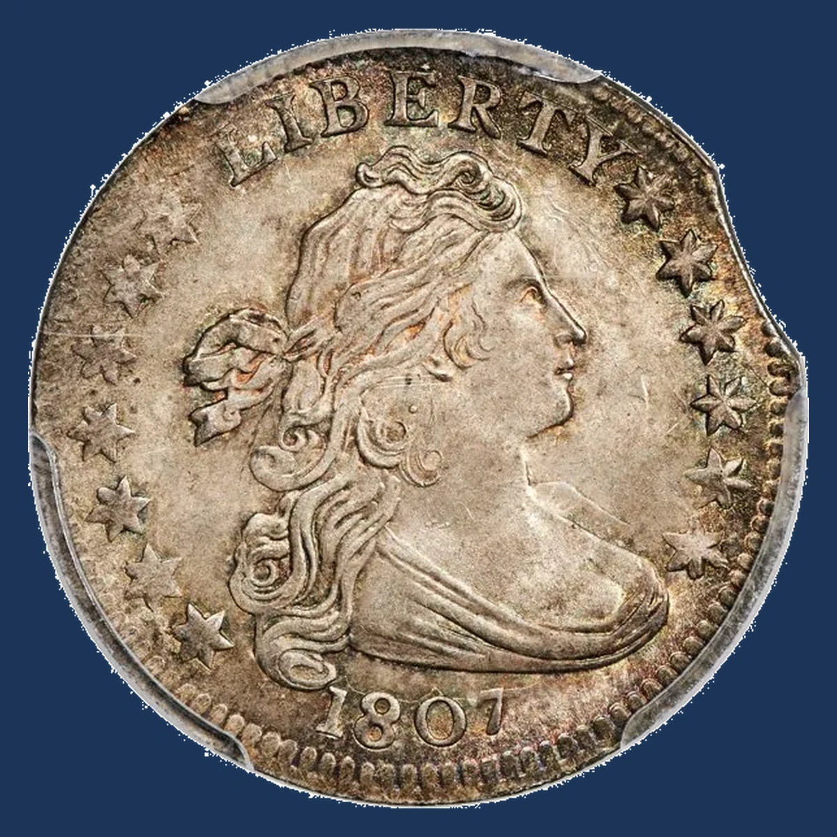1807 Draped Bust Dime: Clipped Planchet