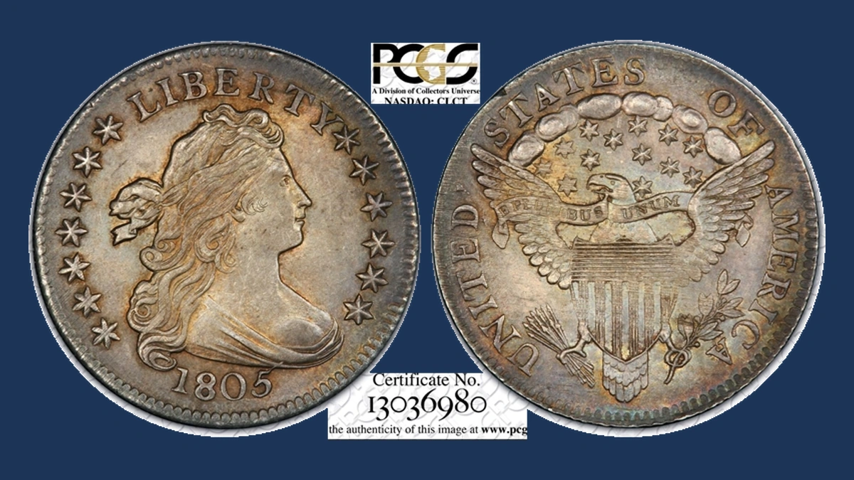 1805 Draped Bust Dime: Die Crack