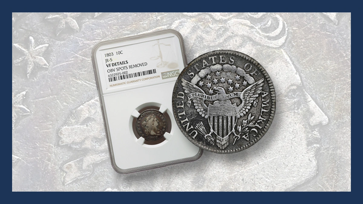 1803 Draped Bust Dime: Repunched Design